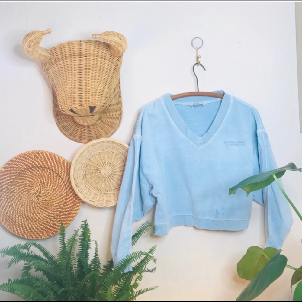 vtg vsco LA Fitness baby blue crop sweatshirt - Picture 2 of 6